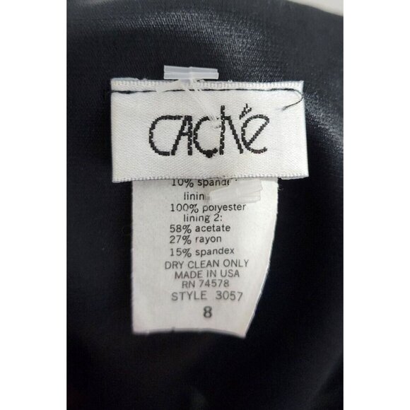 Vtg Y2K Cache Women's Strapless Sheath Dress Asymmetrical Hem Red Velvet Size 8 - Picture 9 of 11